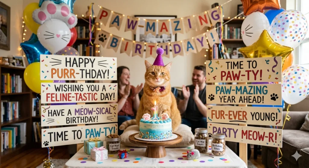 cat birthday puns