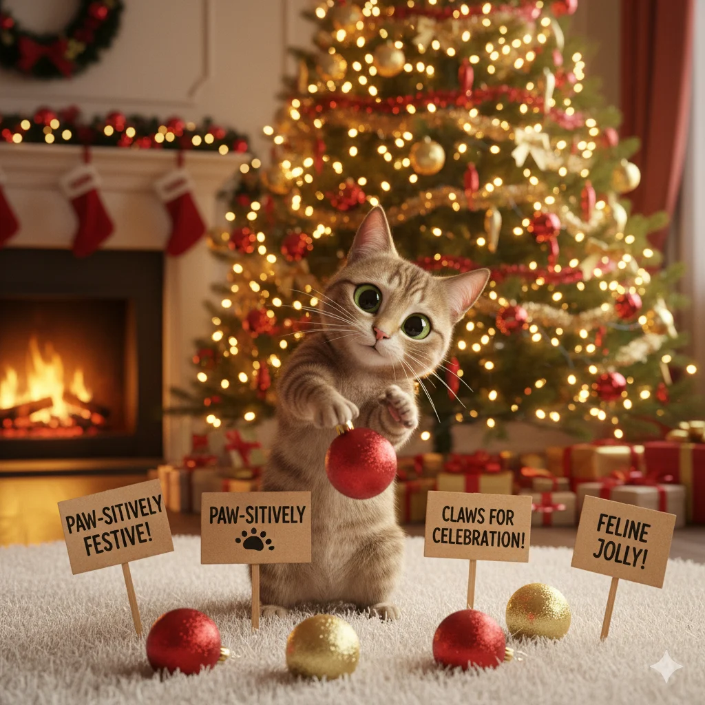 Cat Christmas Puns 