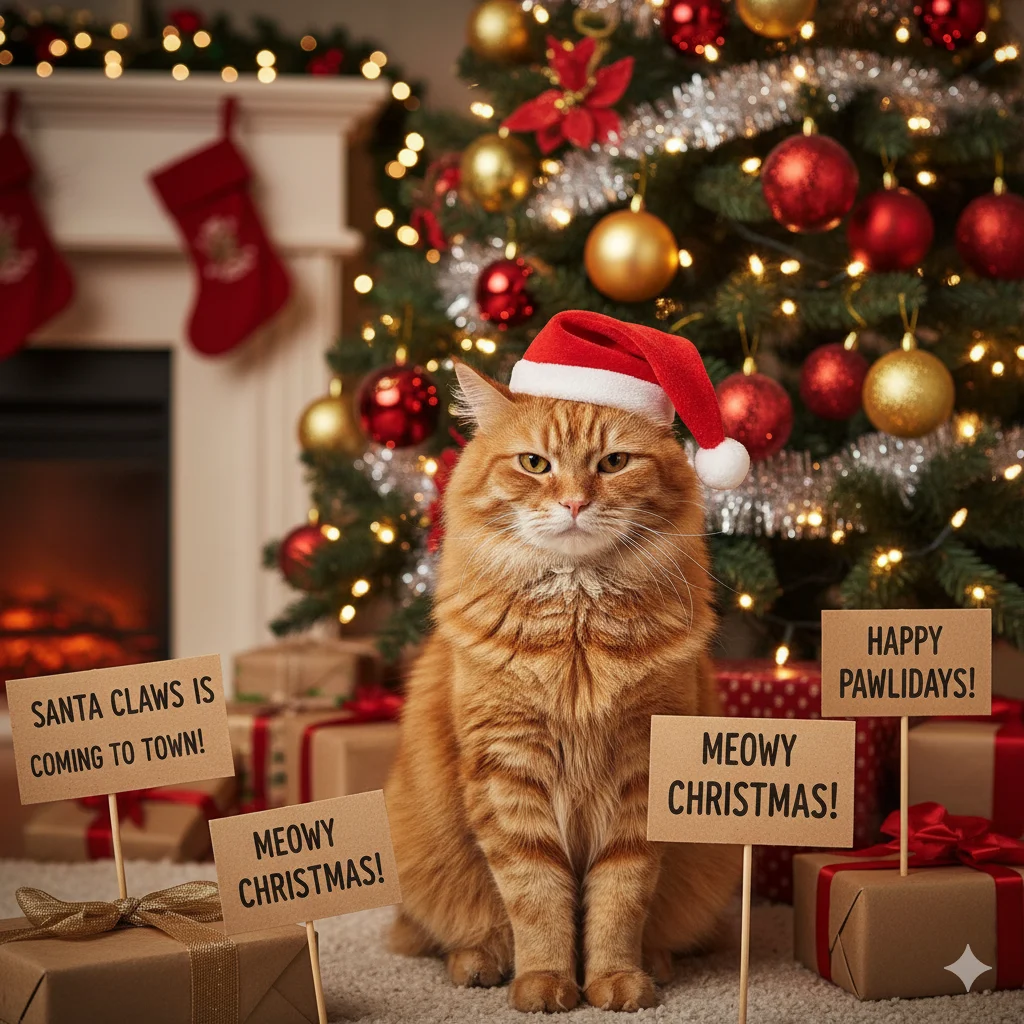 Cat Christmas Puns 