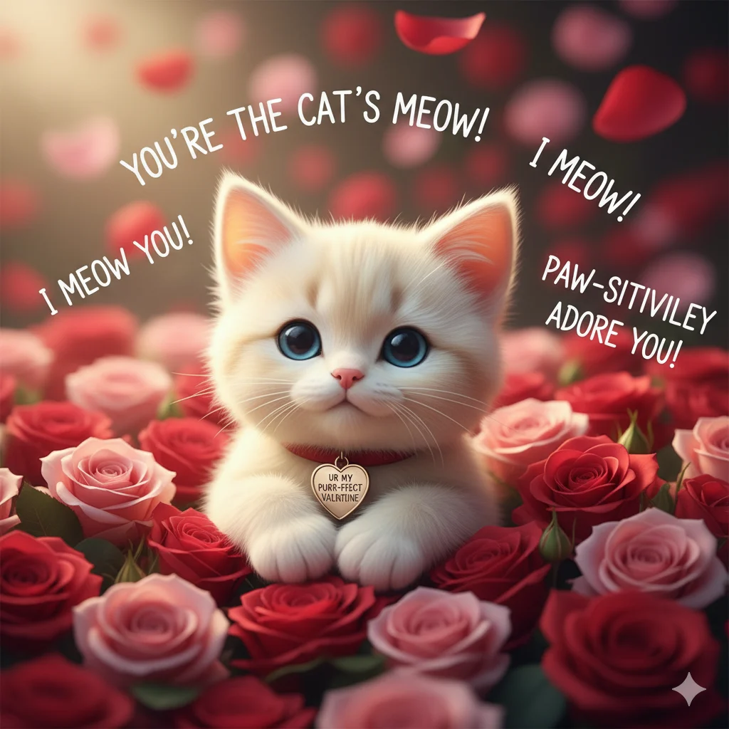 cat valentines puns