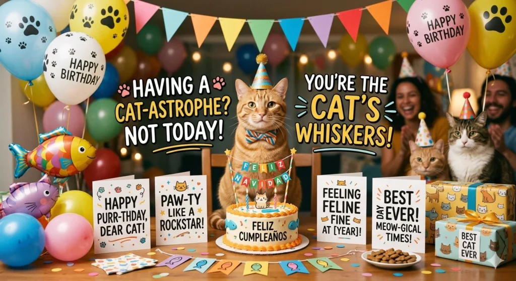 cat birthday puns
