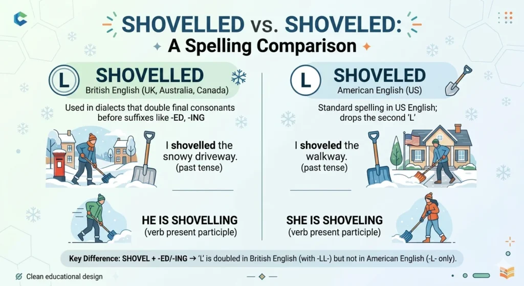 Shovelled or Shoveled